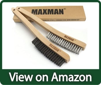 MAXMAN Wire Brush Set Heavy Duty Carbon Steel and Stainless Steel