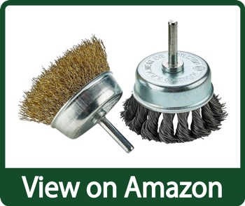 Katzco Wire Wheels Brush - 2 Pack Knotted and Crimped Cups for Rust Removal